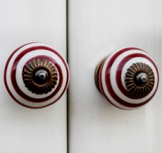 Cherry Small Striped Knobs